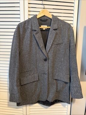 Wilfred Gray Tweed Single-Button Blazer